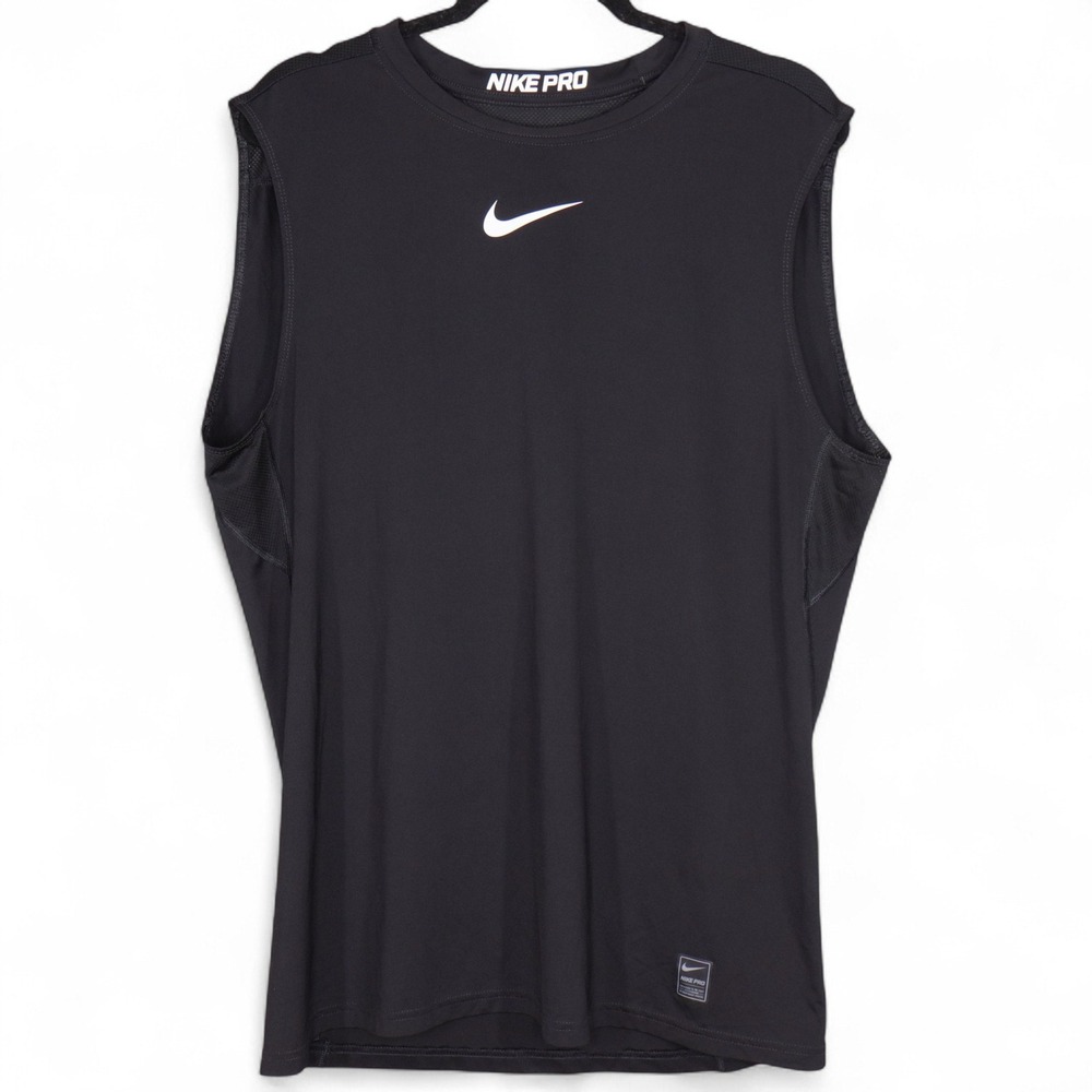 Nike Pro Dri-FIT Sleeveless Training Shirt Mens XL Black Athletic Activewear